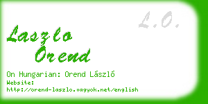 laszlo orend business card